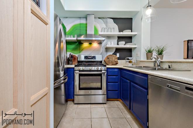 طراحی هوشمندانه برای بزرگ نشان دادن آشپزخانه کوچک