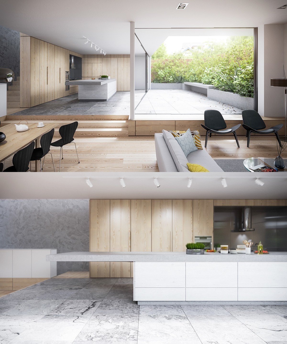 سایت پویانو-آشپزخانه چوبی و سفید