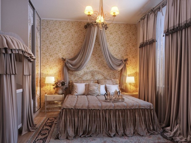 طراحی داخلی اتاق خواب های مجلل با ظرافت های کلاسیک
