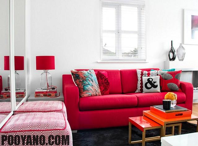 سایت پویانو-مبلمان قرمز در دکوراسیون منزل