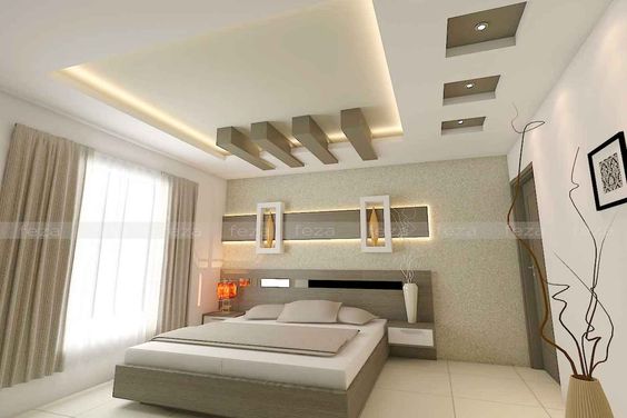 طراحی سقف بالای تخت خواب