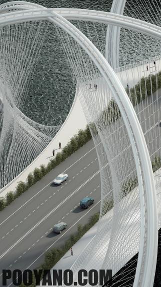 طراحی پل با الهام از حلقه های المپیکطراحی پل با الهام از حلقه های المپیک