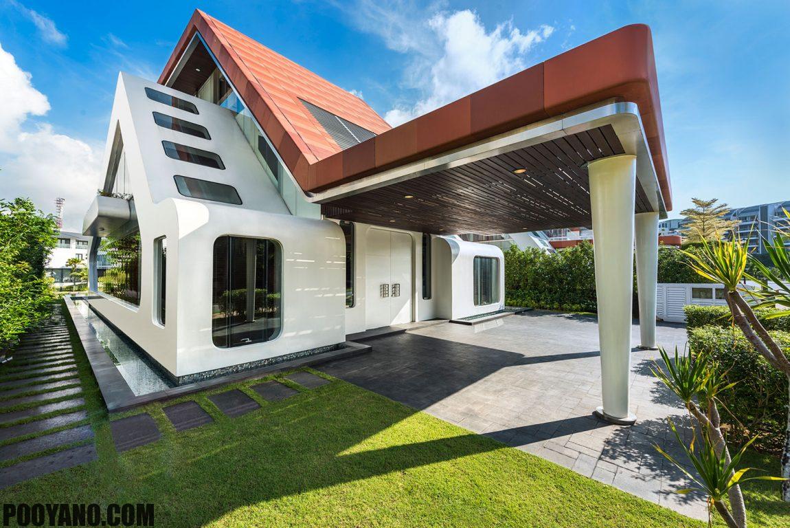 معماری یک ویلای مدرن در سنگاپور