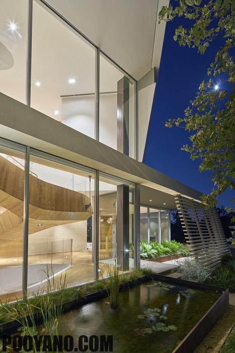 معماری داخلی مسکونی یک خانه با رویه درختی