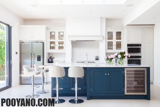 جزیره آشپزخانه , 10 نمونه زیبای آبی رنگ