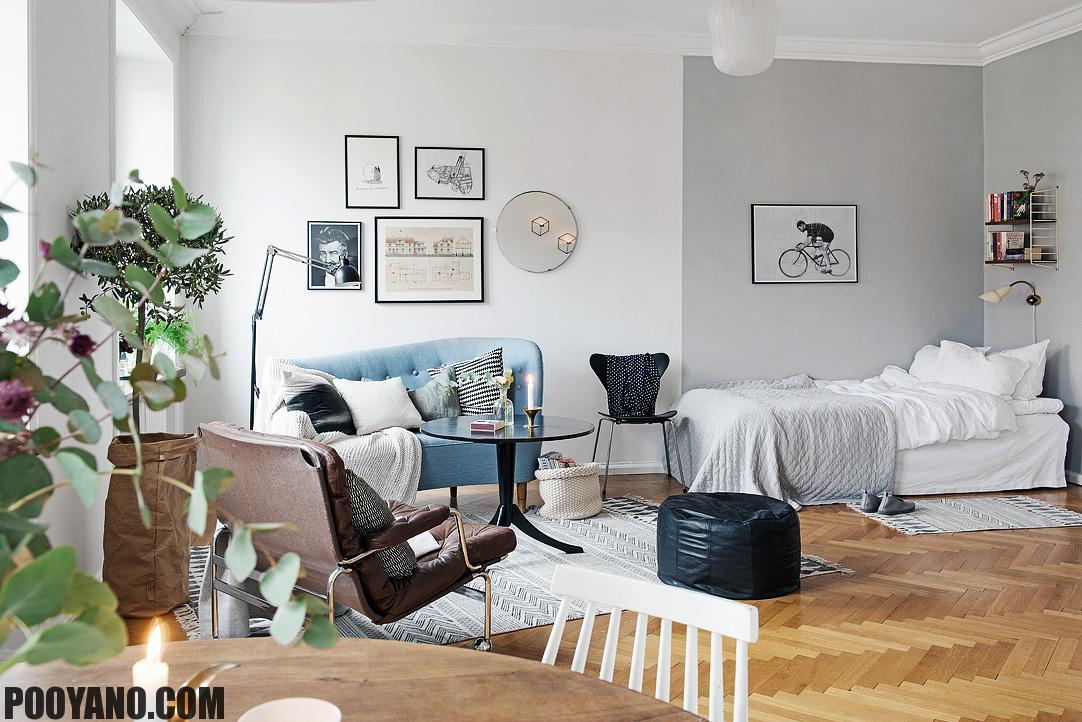 طراحی داخلی آپارتمان های کوچک : 50 متر مربع یا کمتر