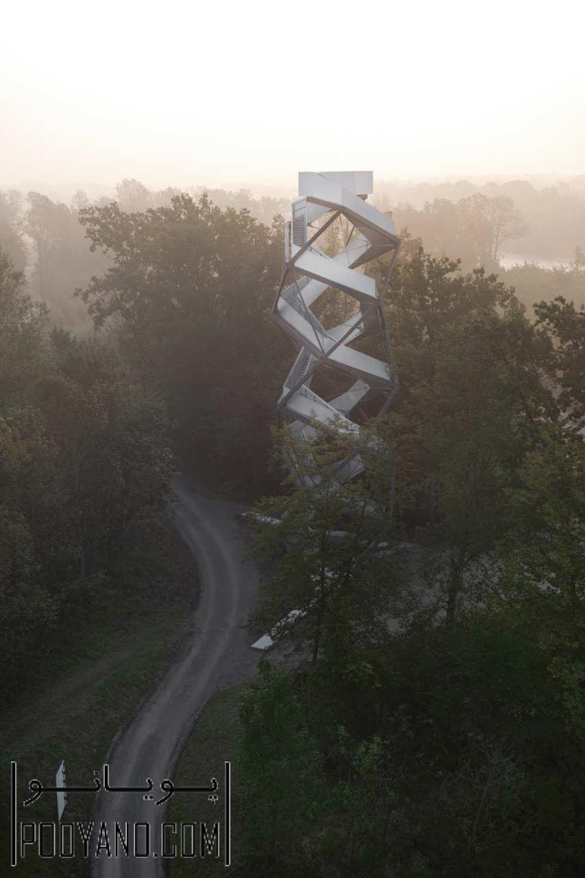 طراحی برج دیده‌بانی در حاشیه رودخانه مور / شرکت معماری loenhart&mayr