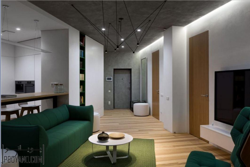 طراحی آپارتمان‌های مینیمال با ایجاد کنتراست بالا شرکت معماری داخلی Sergey Makhno