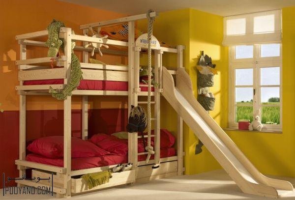 مدل تخت خواب دو طبقه دخترانه نوجوان