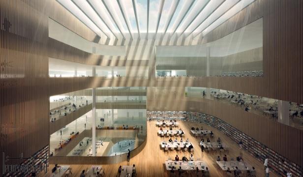 طراحی کتابخانه جدید شانگهای توسط شرکت معماری اشمیت هامر لاسن