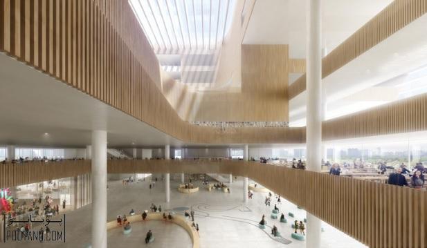 طراحی کتابخانه جدید شانگهای توسط شرکت معماری اشمیت هامر لاسن