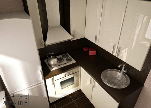 ایده هایی برای آشپزخانه کوچک - کابینت ها و لوازم در فضایی به اندازه 2 متر مربع