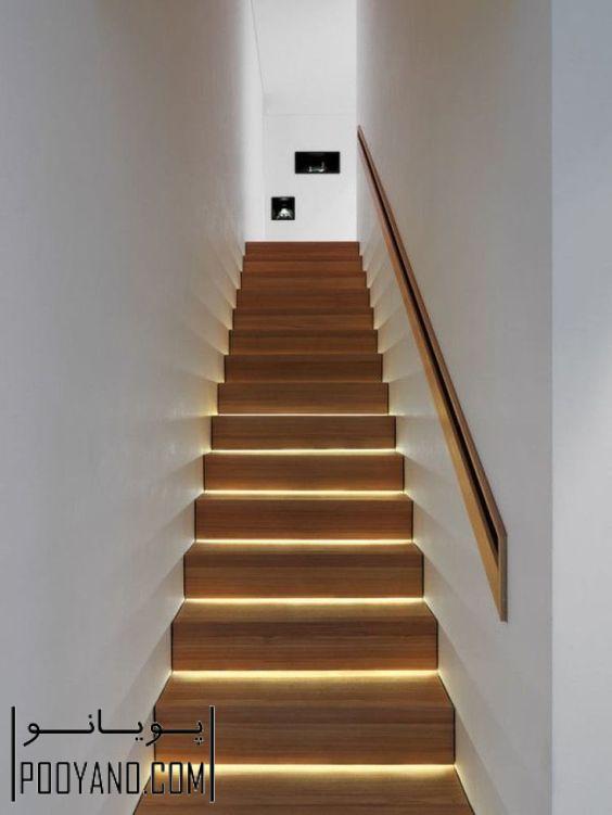 نورپردازی مخفی یا طراحی نور مخفی زیر پله 