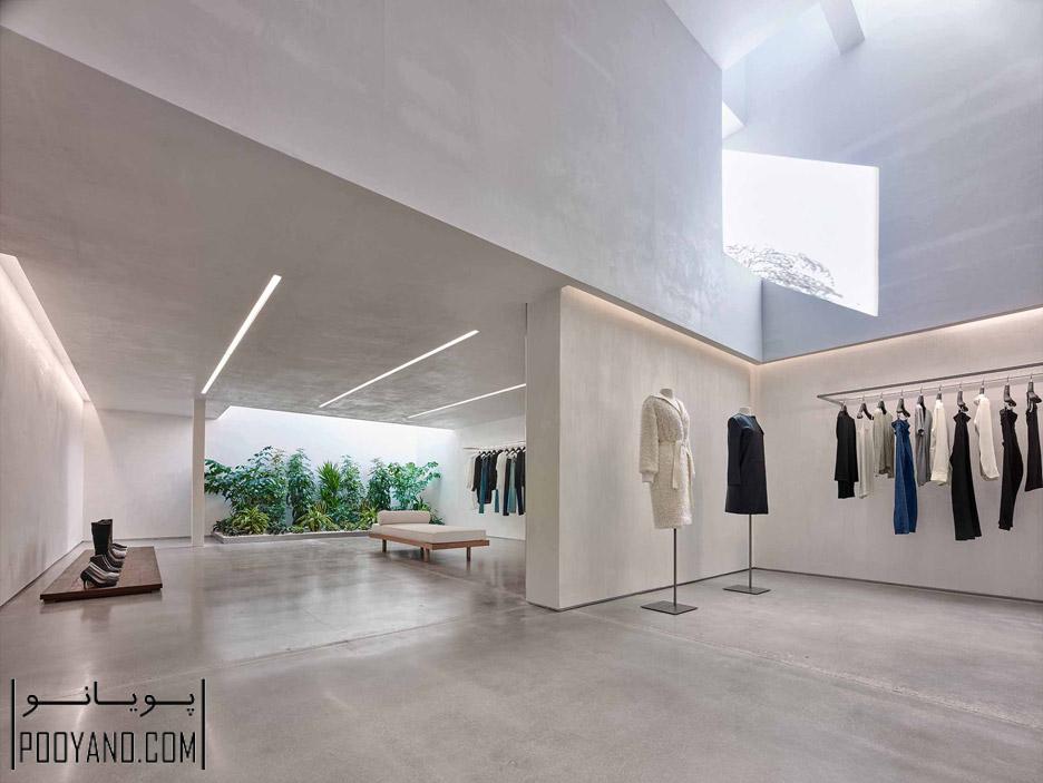 طراحی سالن لباس زنانه مینیمال در هالیوود اثر Standard Architecture برای Helmut Lang