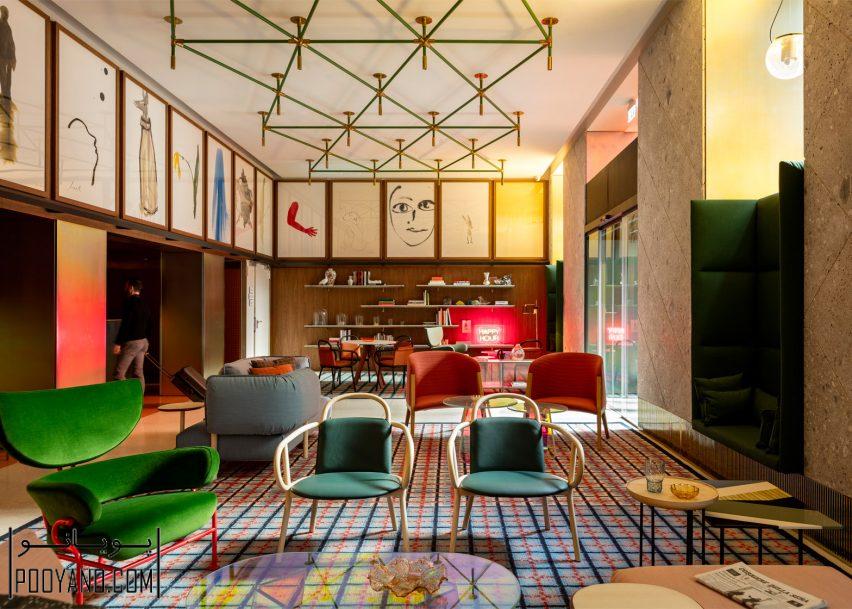 طراحی هتل‌های زنجیره‌ای Room mate ؛ پاتریشیا اورکوئیولا هتل رنگارنگ میلان را برای هتل‌های زنجیره‌ای «روم‌میت» طراحی می‌کند