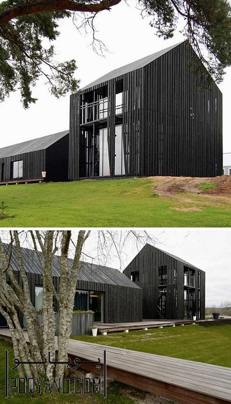 رنگ نمای خانه ؛ نمونه از خانه های مدرن سیاه رنگ در سراسر جهان ؛ رنگ نمای ساختمان