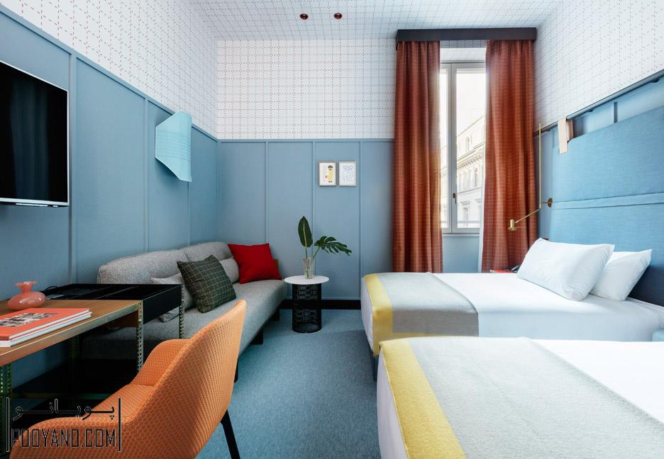طراحی هتل‌های زنجیره‌ای Room mate ؛ پاتریشیا اورکوئیولا هتل رنگارنگ میلان را برای هتل‌های زنجیره‌ای روم‌میت طراحی می‌کند