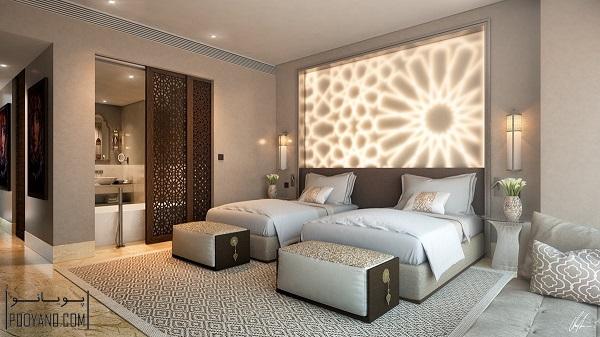 طراحی نورپردازی تخت خواب