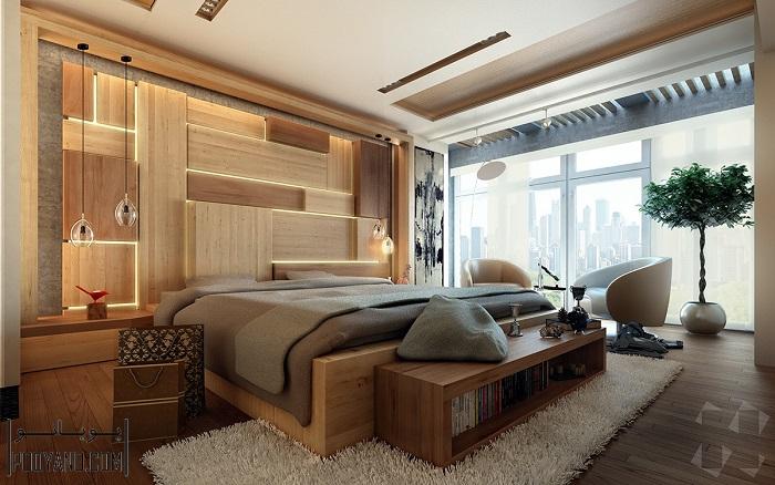 طراحی نورپردازی تخت خواب