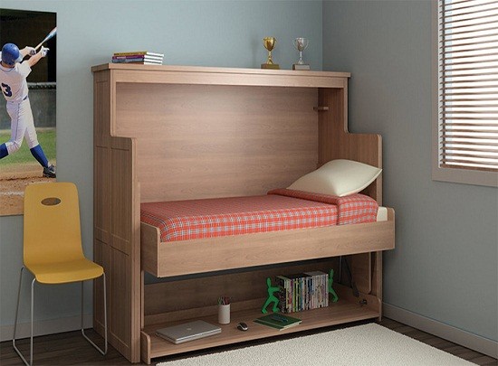 مدل تخت خواب دیواری و کم جا برای اتاق خواب‌های کوچک ؛ اجرای انواع تخت تا شو