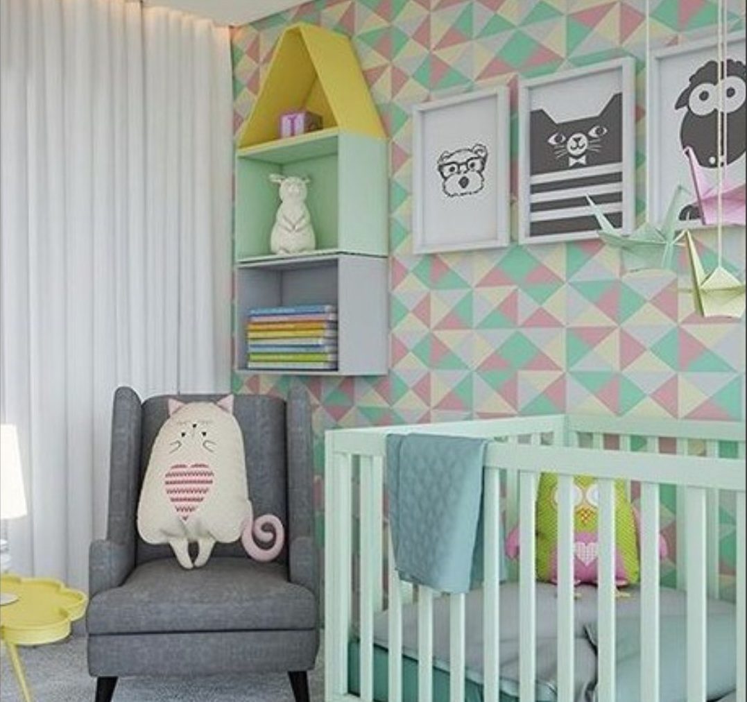 مدل کاغذدیواری اتاق نوزاد دختر و پسر