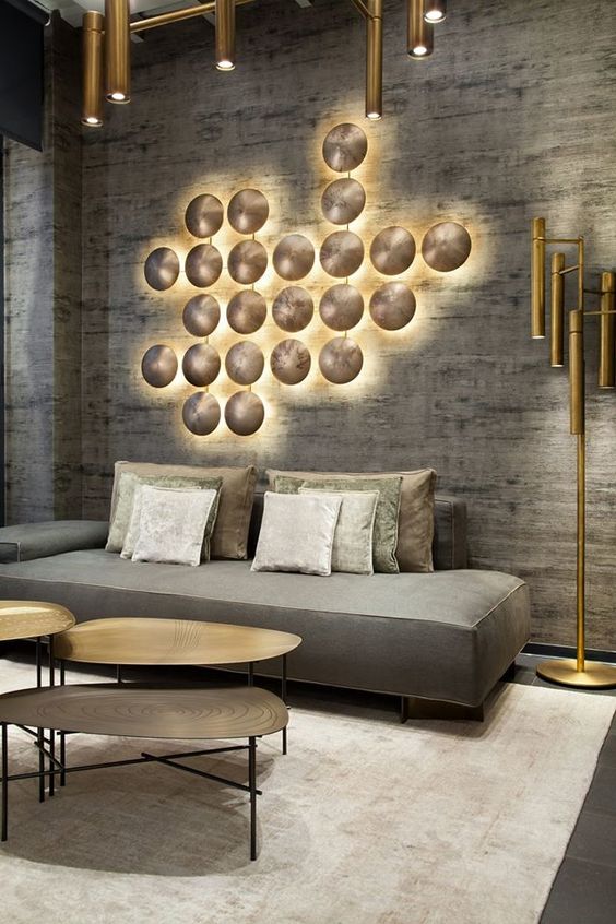طراحی داخلی مدرن طلایی طوسی