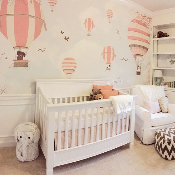 مدل کاغذدیواری طرح بالون مخصوص اتاق نوزاد