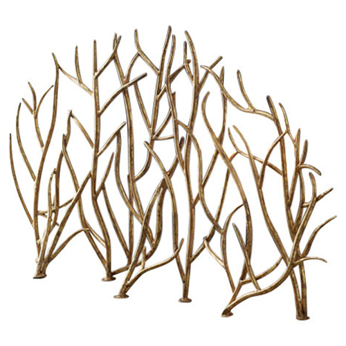حفاظ شومینه طلایی ایتالیایی شاخه ای