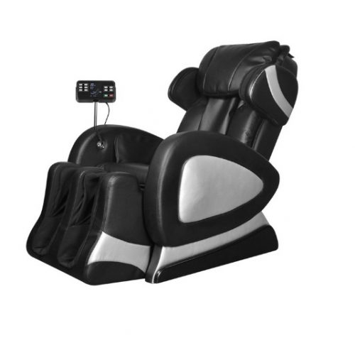 صندلی ماساژ مشکی نقره ای چرم مصنوعی مدل VidaXL