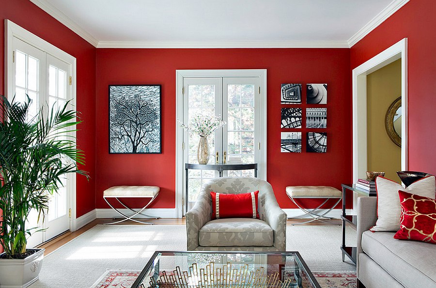 اتاق پذیرایی یا ناهارخوری، رنگ قرمز