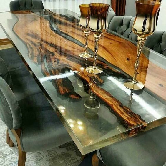 میز چوبی اپوکسی ؛ مدلی خلاقانه