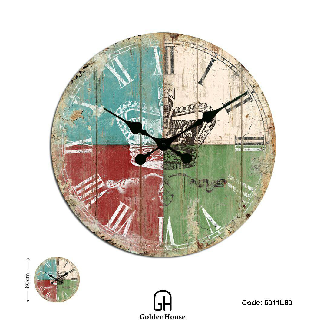 ساعت آنتیک پارچه ای گلدن هاوس مدل 5011L60