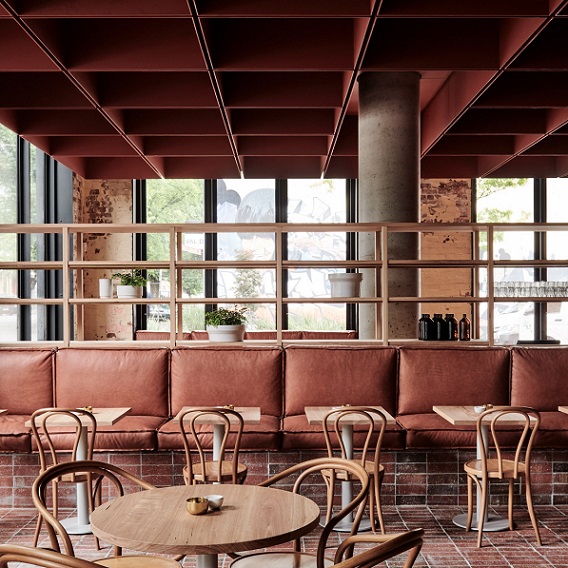 کافه «بنت وود» (Bentwood)، ملبورن، استرالیا، طراحی توسط گروه معماری Ritz & Ghougassian