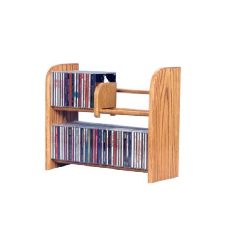 قفسه طبقاتی CD و DVD چوبی دو طبقه مدل CD ROCK OAK