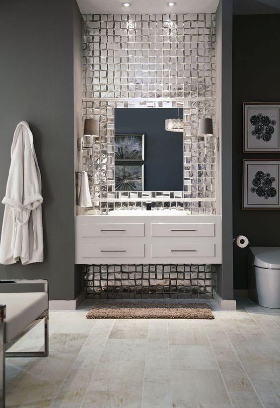 تایل های آینه ای به مانند کاشی و سرامیک برای پوشاندن دیواره حمام، دستشویی و آشپزخانه 