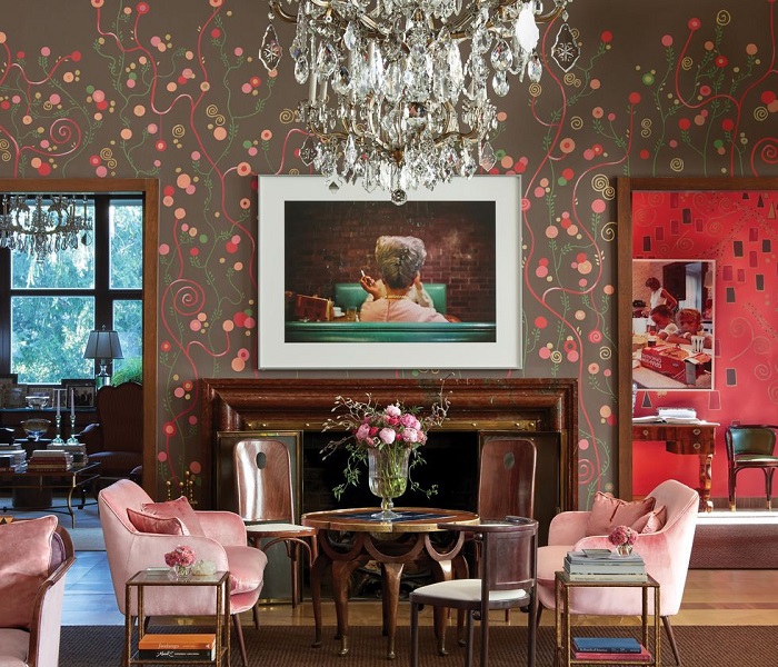 کاغذ دیواری مدرن گلدار