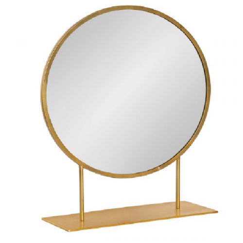 آینه آرایشی استیل رومیزی طلایی مدل REUEN
