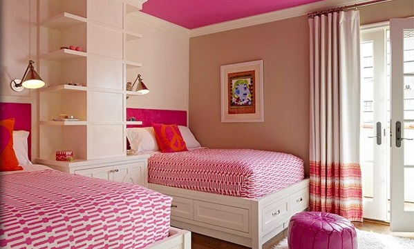 طراحی داخلی اتاق‌خواب دوقلوهای دختر