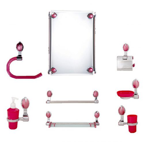 ست آینه و جا صابونی سرویس بهداشتی کاترین مدل نیلوفر